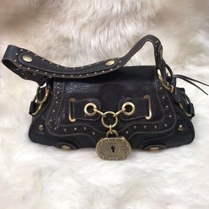 Vintage GUESS Black Faux Leather Pebbled Purse